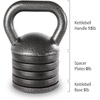 image:imageApex 20lb Adjustable Cast Iron Kettlebell Handle Compatible with 1 Weight Plates Up to 50lb Load Capacity for Strength Training Weightlifting Home Workouts