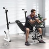 image:imageMarcy Olympic Workout Bench for Home Gym Strength Training Equipment with Preacher Curl Pad and Weight Rack Storage WhiteBlackStandard BW