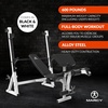image:imageMarcy Olympic Workout Bench for Home Gym Strength Training Equipment with Preacher Curl Pad and Weight Rack Storage WhiteBlackStandard BW