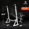 image:imageMarcy Olympic Workout Bench for Home Gym Strength Training Equipment with Preacher Curl Pad and Weight Rack Storage WhiteBlackStandard BW