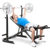 image:imageMarcy Olympic Workout Bench for Home Gym Strength Training Equipment with Preacher Curl Pad and Weight Rack Storage WhiteBlackTwopiece