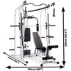 image:imageMarcy Smith Cage Workout Machine Full Body StrengthTraining Home Gym Equipment System with Leg Developer Press Bar PEC Deck and Squat RackBlackWhite