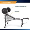 image:imageMarcy Standard Weight Bench with 80lbs to 100 lbs VinylCoated Weight Set for Strength Training Weight Lifting for Personal Home GymBlack  100 lbs