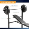 image:imageMarcy Standard Weight Bench with 80lbs to 100 lbs VinylCoated Weight Set for Strength Training Weight Lifting for Personal Home GymBlack  80 lbs