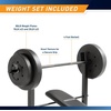 image:imageMarcy Standard Weight Bench with 80lbs to 100 lbs VinylCoated Weight Set for Strength Training Weight Lifting for Personal Home GymBlack  80 lbs