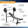 image:imageMarcy Standard Weight Bench with 80lbs to 100 lbs VinylCoated Weight Set for Strength Training Weight Lifting for Personal Home GymBlack  80 lbs
