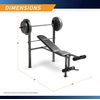 image:imageMarcy Standard Weight Bench with 80lbs to 100 lbs VinylCoated Weight Set for Strength Training Weight Lifting for Personal Home GymBlack  80 lbs