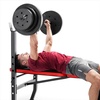 image:imageMarcy Standard Weight Bench with 80lbs to 100 lbs VinylCoated Weight Set for Strength Training Weight Lifting for Personal Home GymBlackRed  100 lbs
