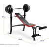 image:imageMarcy Standard Weight Bench with 80lbs to 100 lbs VinylCoated Weight Set for Strength Training Weight Lifting for Personal Home GymBlackRed  100 lbs