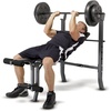 image:imageMarcy Standard Weight Bench with 80lbs to 100 lbs VinylCoated Weight Set for Strength Training Weight Lifting for Personal Home GymBlack  100 lbs
