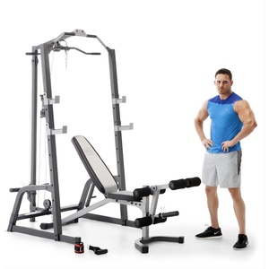 image:imageMarcy Pro Deluxe Cage System with Weightlifting Bench AllinOne Home Gym Equipment PM5108BlackSilver