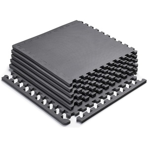 image:imageMarcy EVA Foam Interlocking Flooring Mat High Density NonSlip Tiles for Fitness Equipment Workout Cushion and Floor ProtectionBlack  075 Inch  6 Tiles 24 Sq Ft