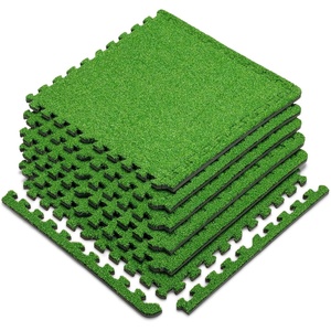 image:imageMarcy EVA Foam Interlocking Flooring Mat High Density NonSlip Tiles for Fitness Equipment Workout Cushion and Floor ProtectionGreen  05in  Turf Top 6 Tiles 24sq Ft
