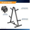 image:imageMarcy Olympic Weight Plate Tree for 2Inch Plates Weight Storage RackAFrame  Black